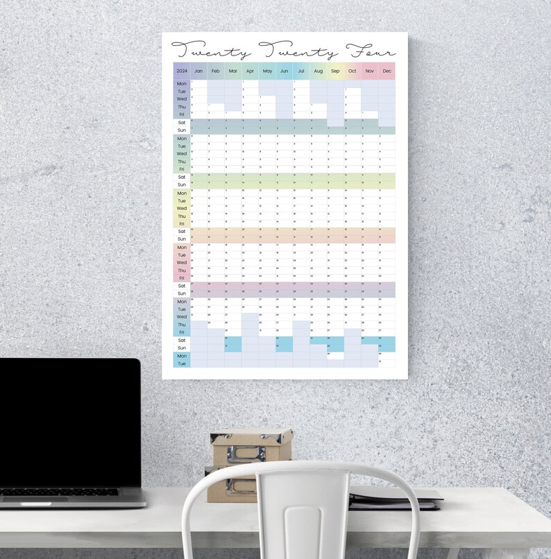 Wall Planner 2024, A0 Wall Planner, Vertical Planner, Portrait Planner