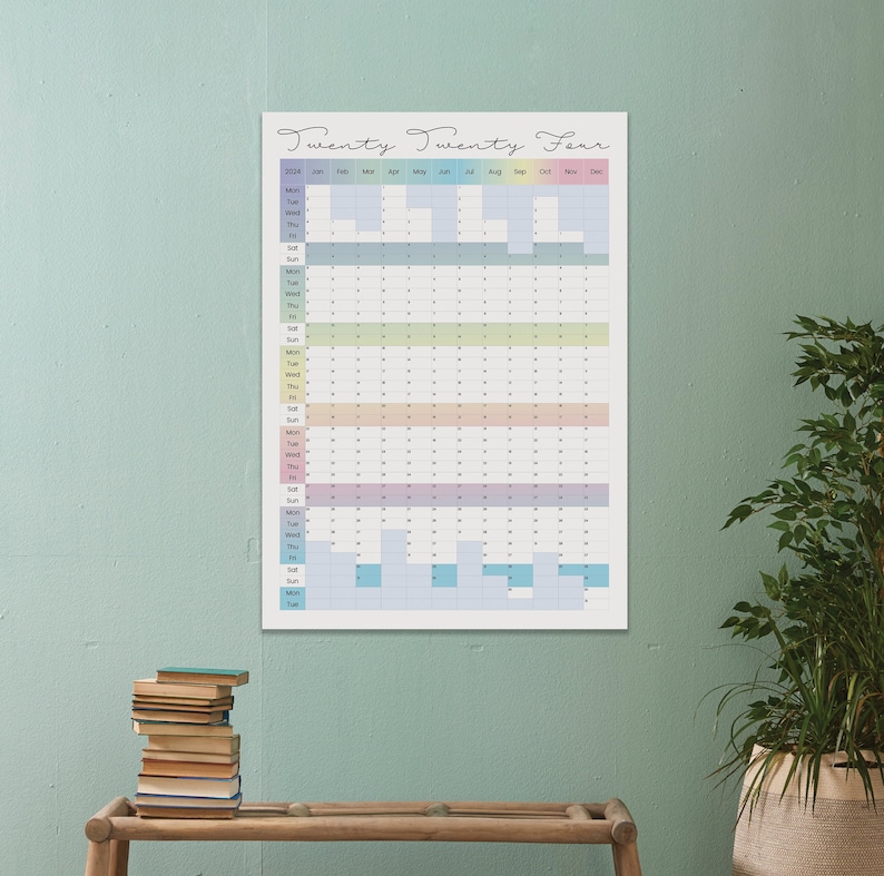 Wall Planner 2024, A0 Wall Planner, Vertical Planner, Portrait Planner