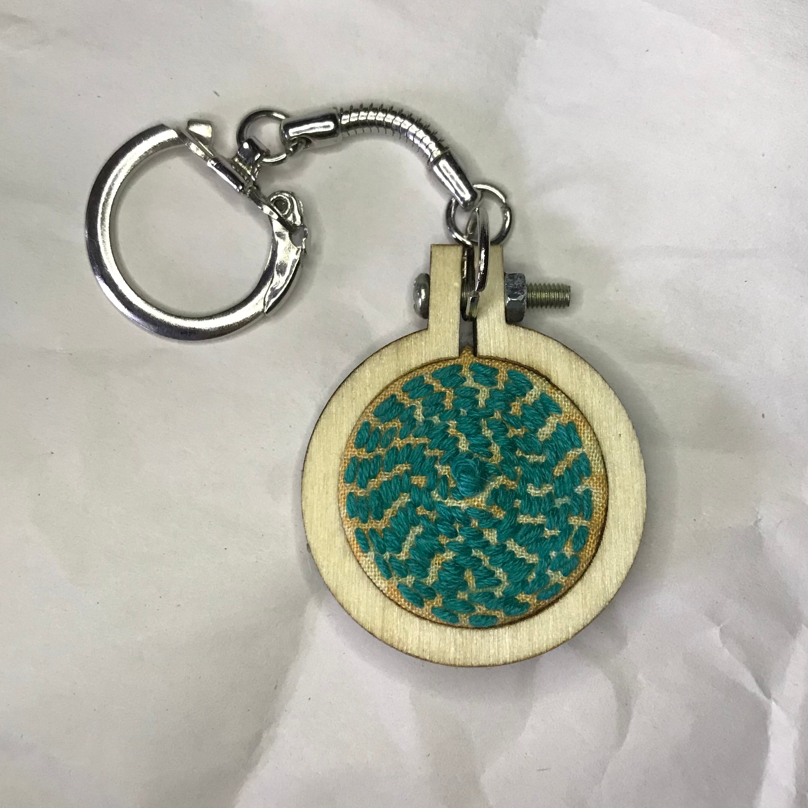 Mini Embroidery Hoop Keychain Etsy