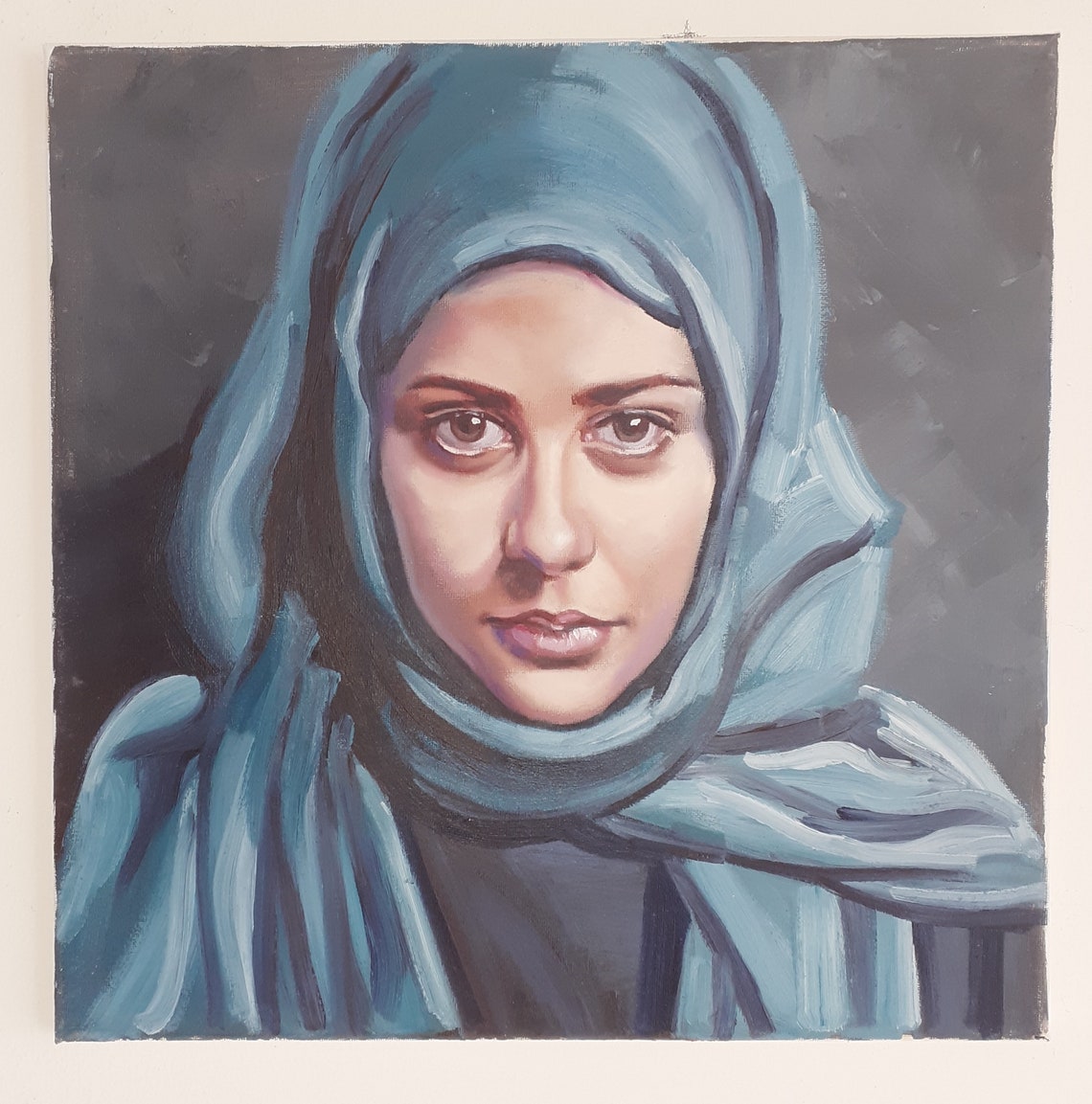 Oil Painting Muslim Woman 40x40 Cm15.7x15.7 Inch Wall Decor Etsy