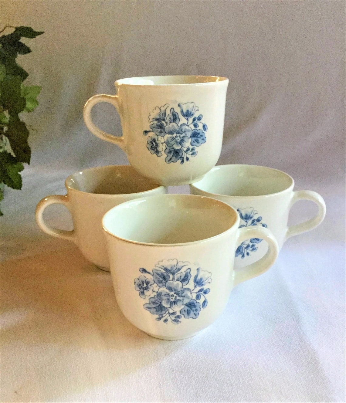 Corelle® Coordinates Stoneware Mugs / Vintage Blue Pattern / Etsy