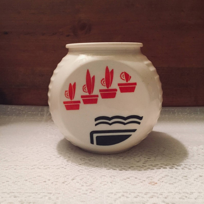 Fire King white milk glass grease jar no lid image 3