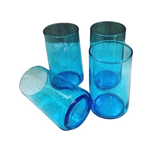 Vintage Blue Glass Drinkware Set Collection of Four Blue Etsy