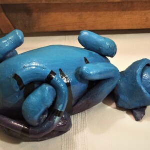 Hand Made Studio Art / Lounging Blue & Purple Cat / Sculptures image 4