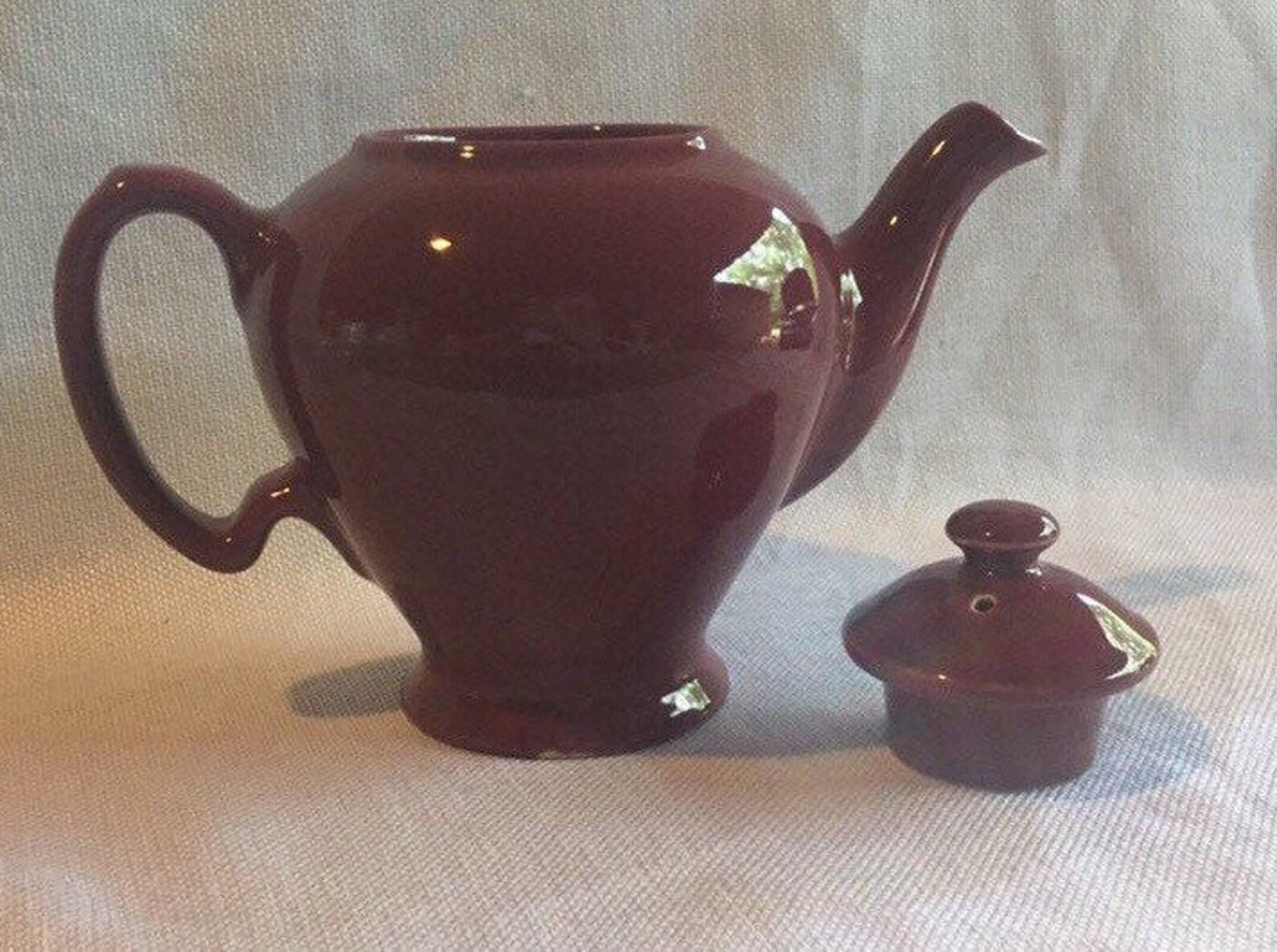 McCormick Pottery / Maroon Teapot / Baltimore Style / Vintage Etsy España