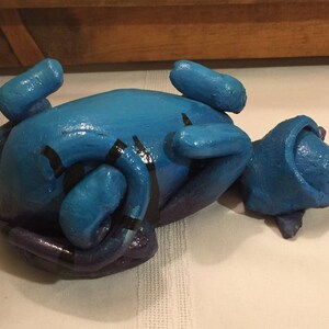 Hand Made Studio Art / Lounging Blue & Purple Cat / Sculptures image 9