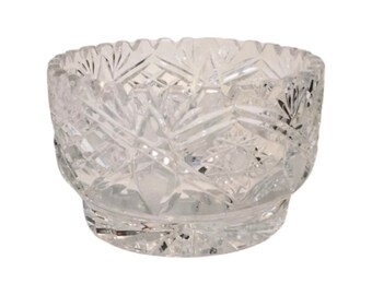 Vintage American Brilliant Cut Crystal Candy Bowl: Sawtooth Rim Serveware