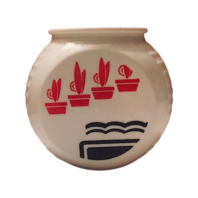 Fire King white milk glass grease jar no lid image 1