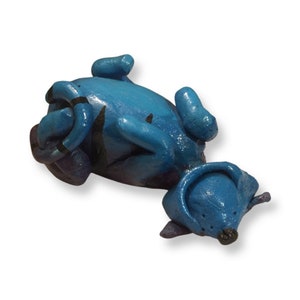 Hand Made Studio Art / Lounging Blue & Purple Cat / Sculptures