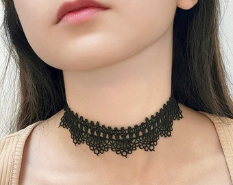 Black Lace Choker Necklace Black Lace Gothic Choker Steampunk Lace