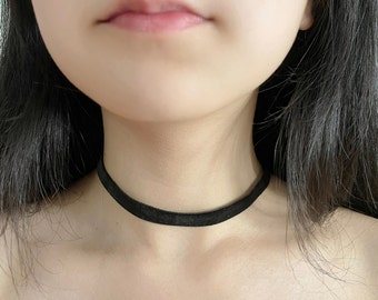 10mm Black Velvet Choker Necklace Gothic Ribbon