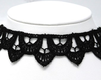 Collana Corta Gotica Choker In Pizzo Nero – Uncinetto Con Catene E Stelle, Stile Vittoriano Vintage, H&M