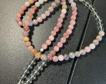 Sunstone & Clear Quartz Mala