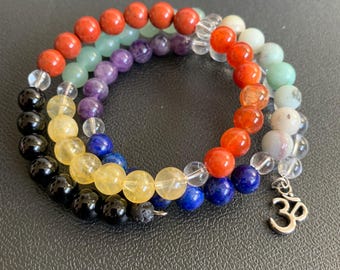 Chakra Stack Bracelet Set (Multi-Stone Chakra Set)