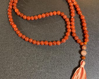 Carnelian & Sunstone Mala-Prayer-Meditation Beads