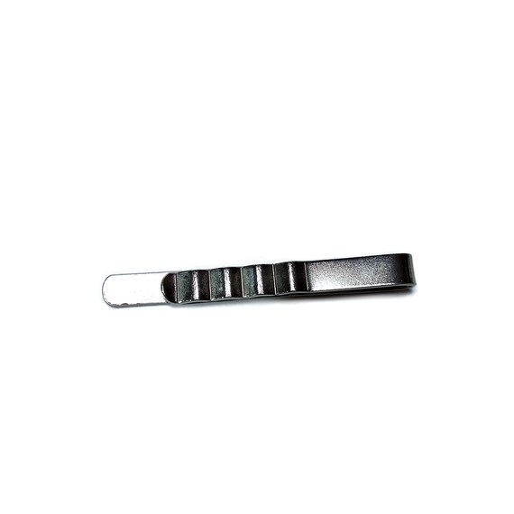 Vintage simple silver colored tie pin, tie clip o… - image 3