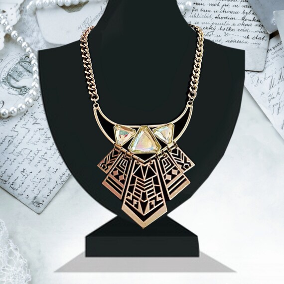 Collier Vintage Déclaration BOHO Multilayer strass Tassel Choker Chunky Collier Vintage Déclaration BOHO Multilayer strass Tassel Choker Chunky