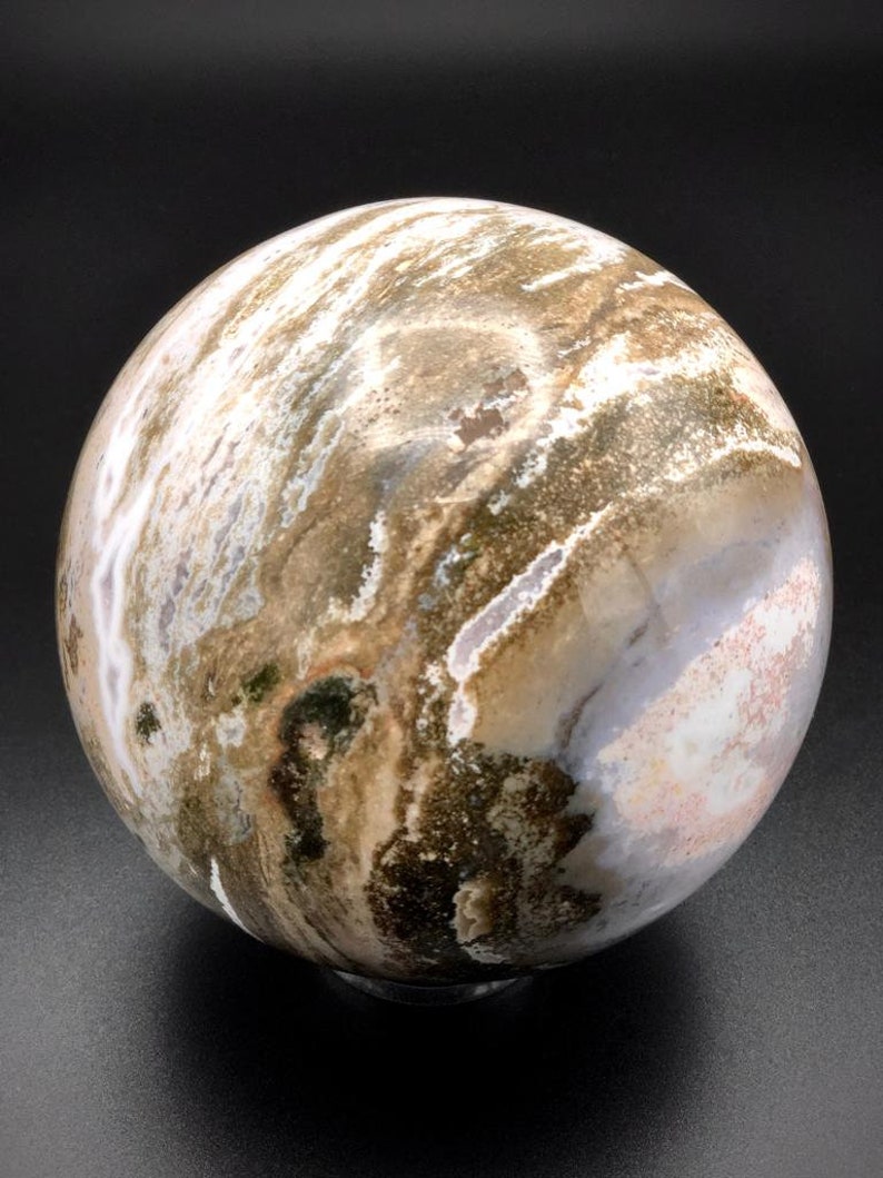 4.73 Pounds Extremely Large Old-stock Rare Ocean Jasper Sphere Madagascar Jasper Crystal Ball Spiritual Decor Magic Healing Gemstone
