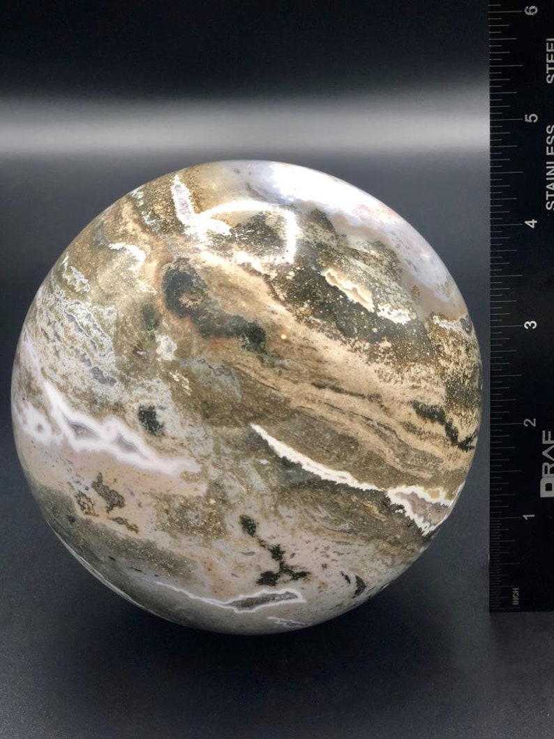 4.73 Pounds Extremely Large Old-stock Rare Ocean Jasper Sphere Madagascar Jasper Crystal Ball Spiritual Decor Magic Healing Gemstone