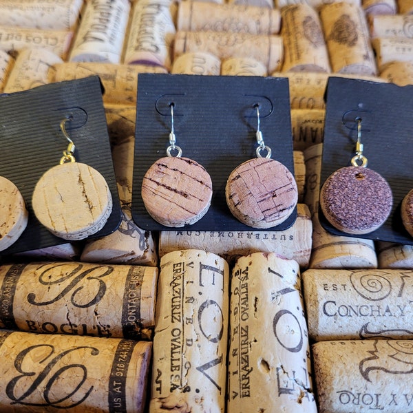 Wine Cork Earrings Etsy