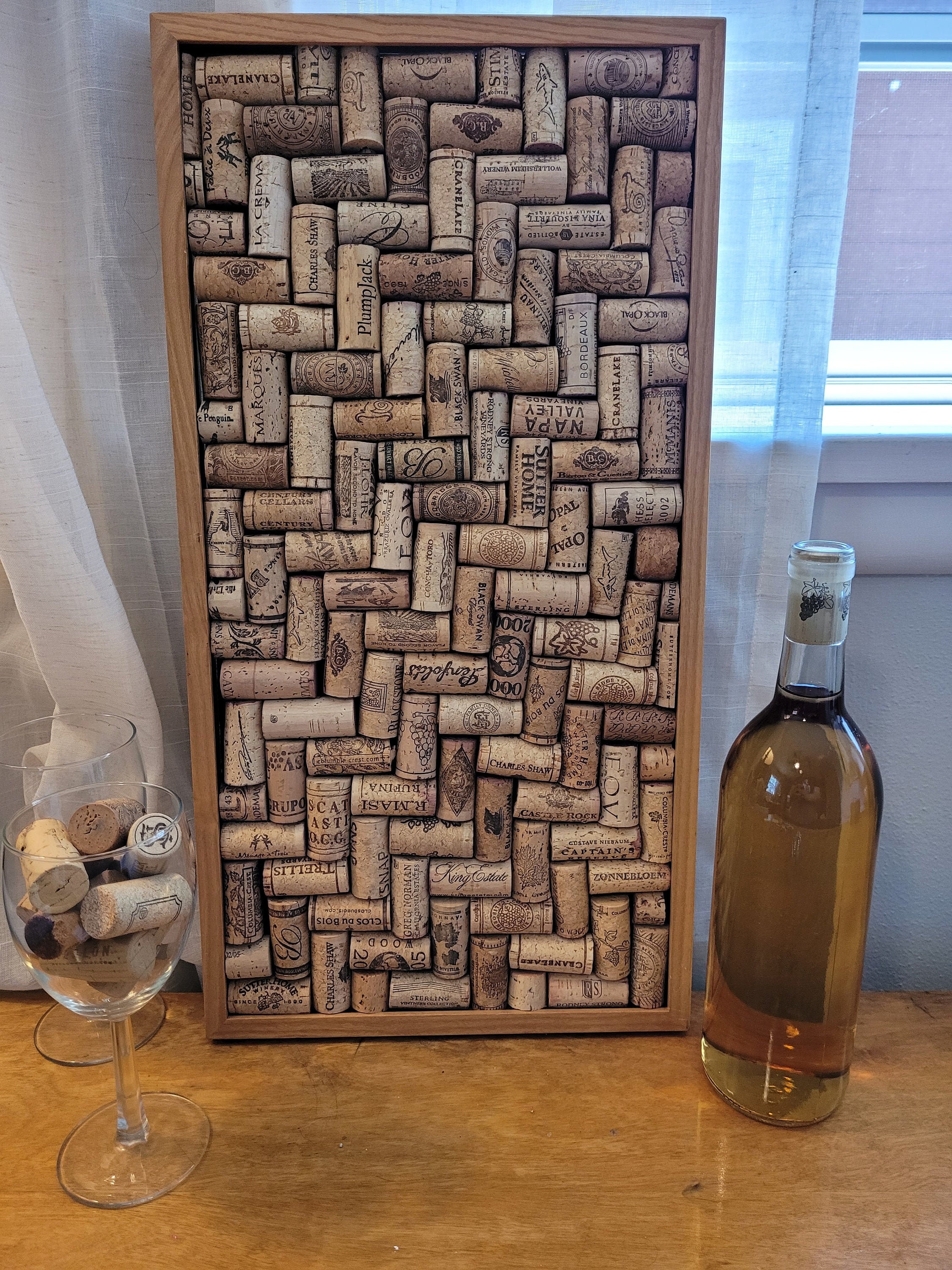 Wine Cork display framed cork board Etsy