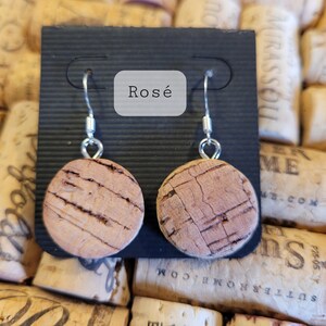 Wine Cork Earrings: Recycled Cork Jewelry, Naturally Stained image 4