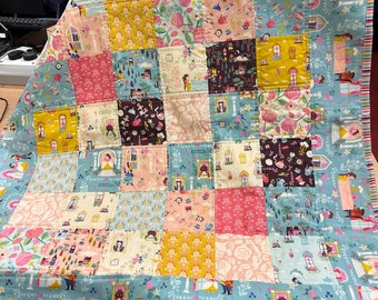 Beauty & the Beast-themed handmade patchwork quilt for baby