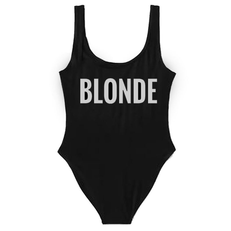 Blonde Hair Colour Swimsuit Swimming Costume Swim Monokini One Etsy