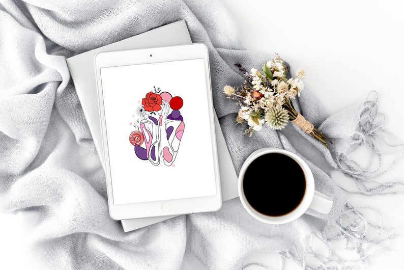 Illustration Numérique Femme Fleur A4 Couleur A Télécharger Et Imprimer