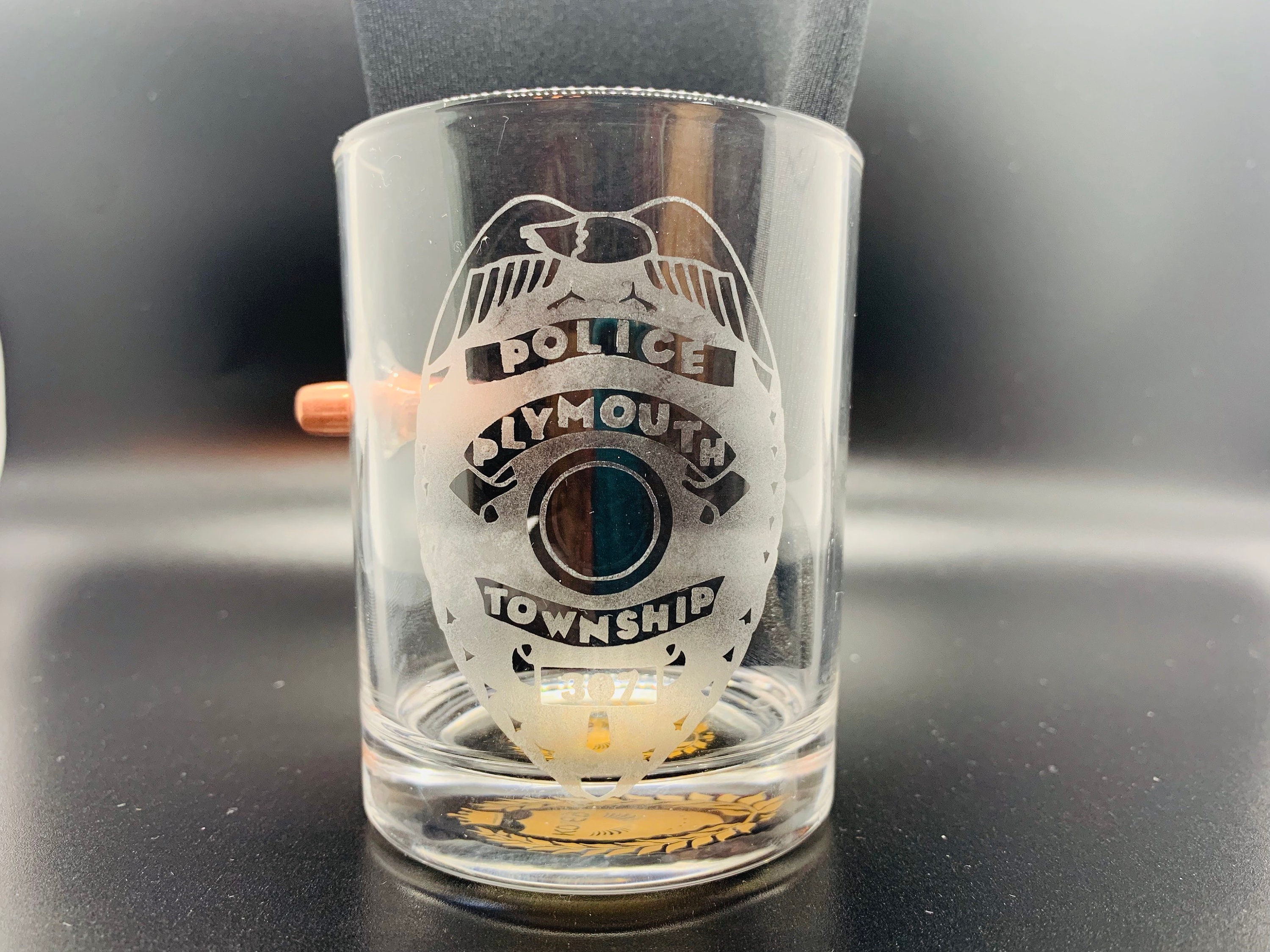 personalized bullet whiskey glass