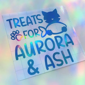Personalised Pet Name Vinyl Decal Sticker | Custom Cat Name Treat Jar Decal | Food Biscuit Jar Sticker | DIY Decal Label | DECAL ONLY