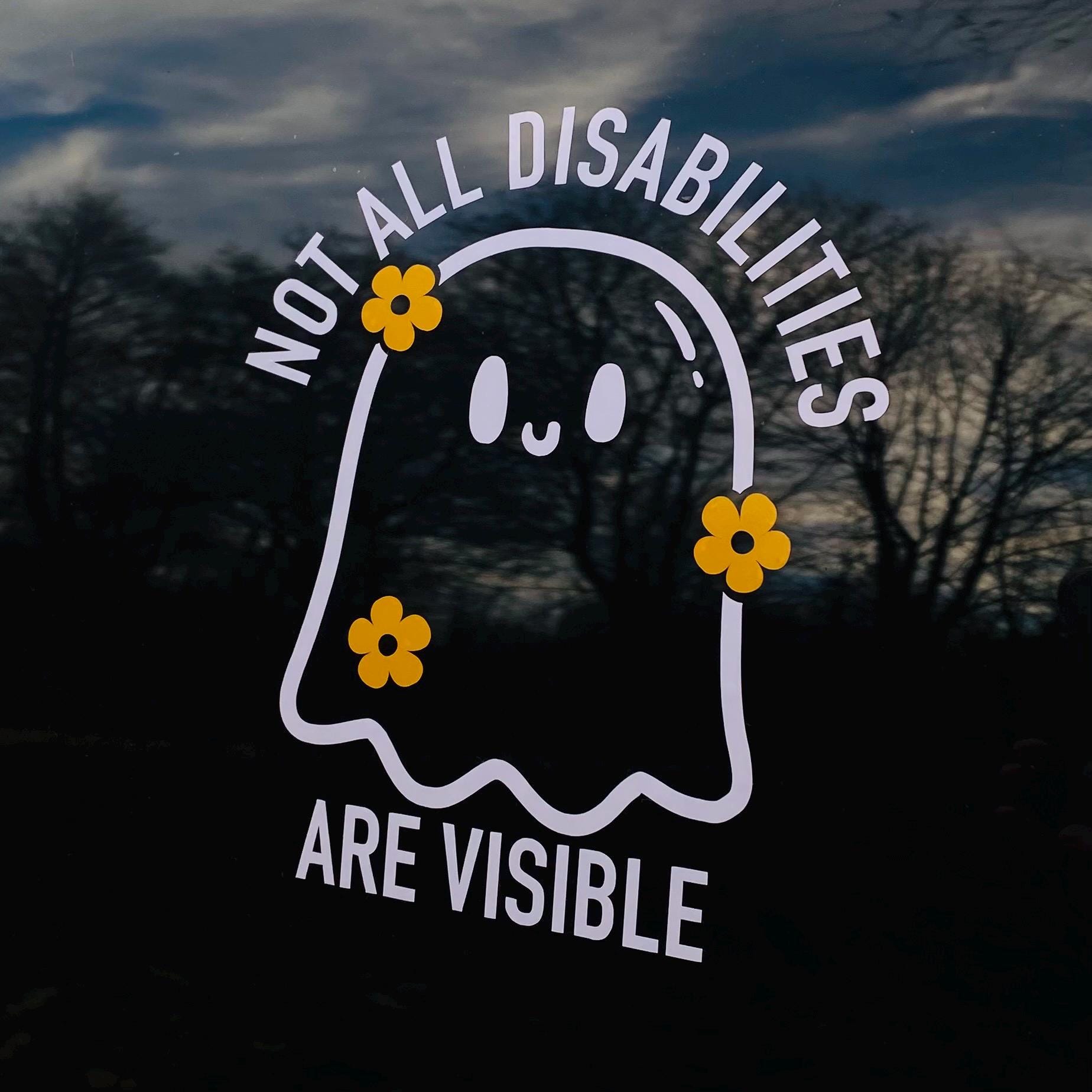 'Not All Disabilities Are Visible' Vinyl Sticker Decal - Gloss Finish, For Car Or Van