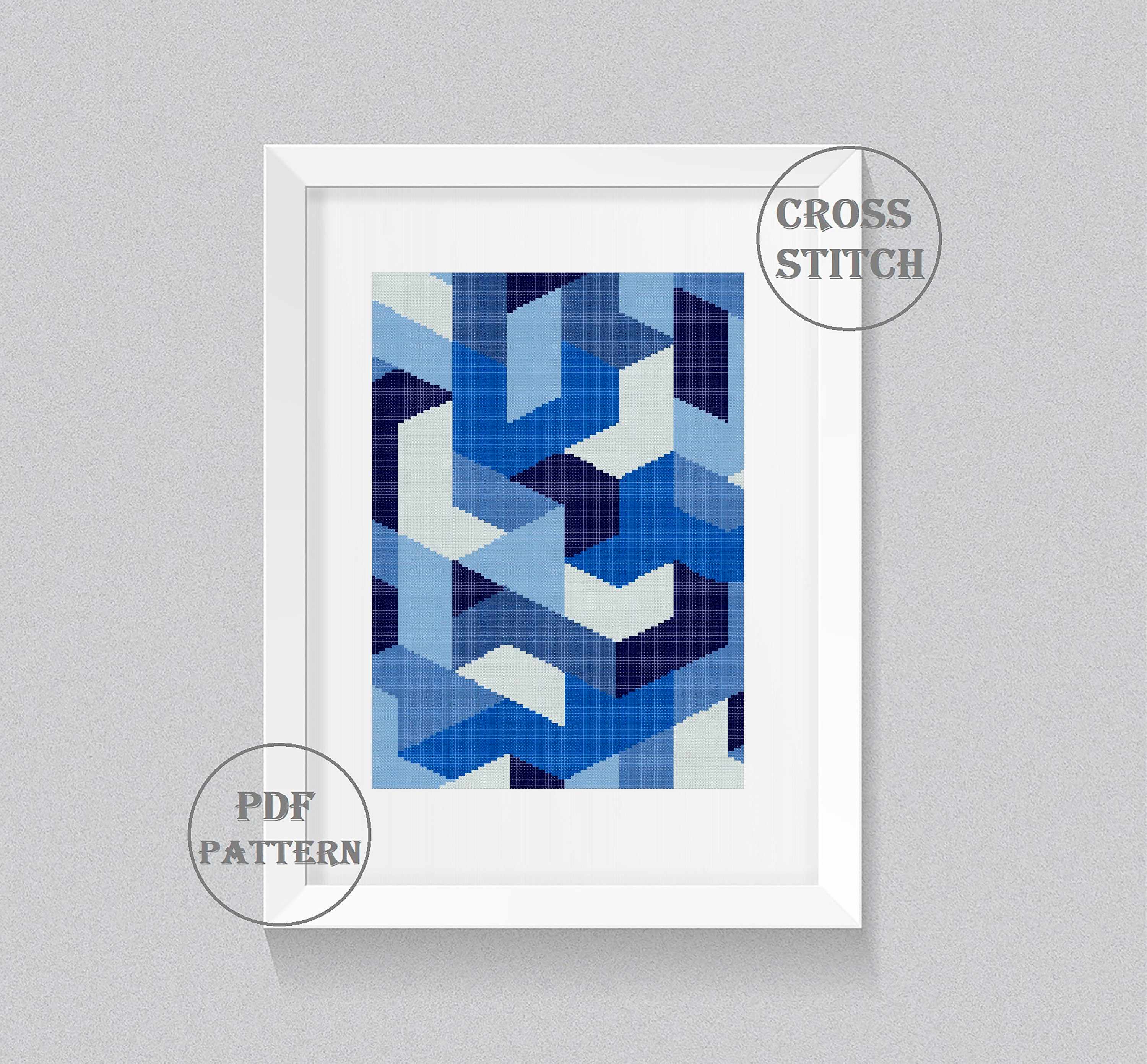 Abstract Cross Stitch Pattern Modern Cross Stitch Chart Etsy Flowers cross stitch modern bright