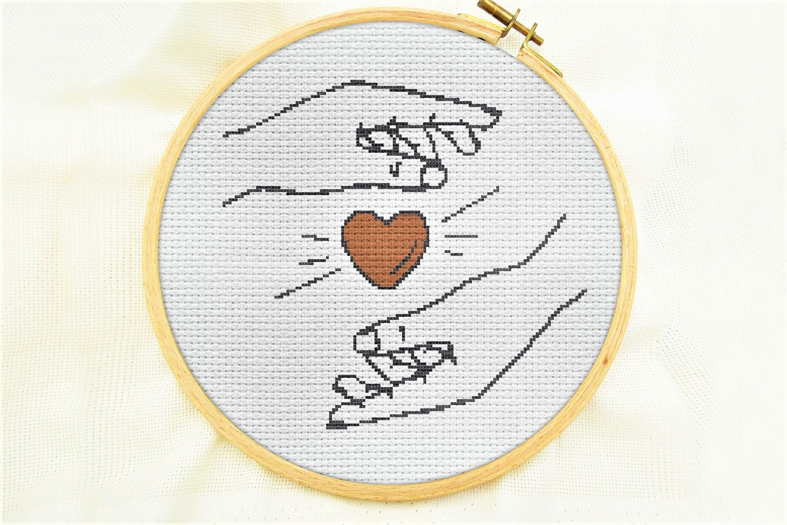Hand and Heart Cross Stitch Pattern PDF Pattern Needlecraft Etsy