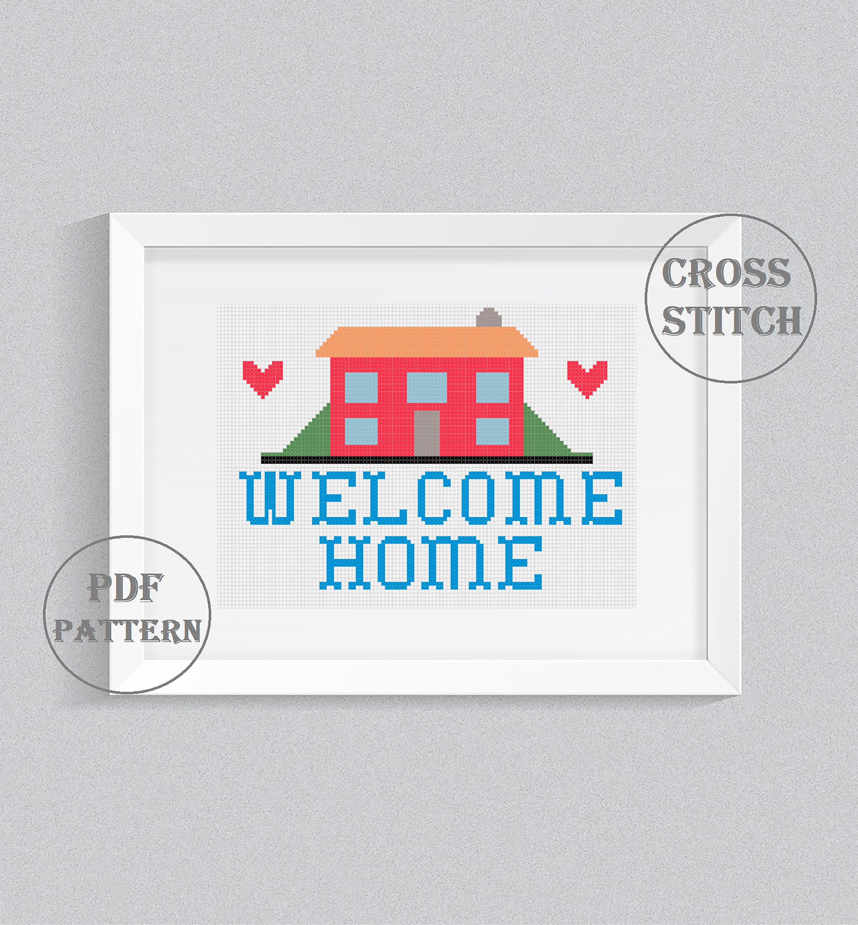 home Cross Stitch Pattern Modern cross stitch Easy Etsy