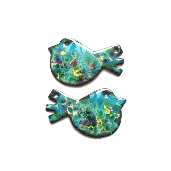 cuivre émaillé, connecteurs oiseaux, taille 30x20mm, composants pour bijoux, création artisanale