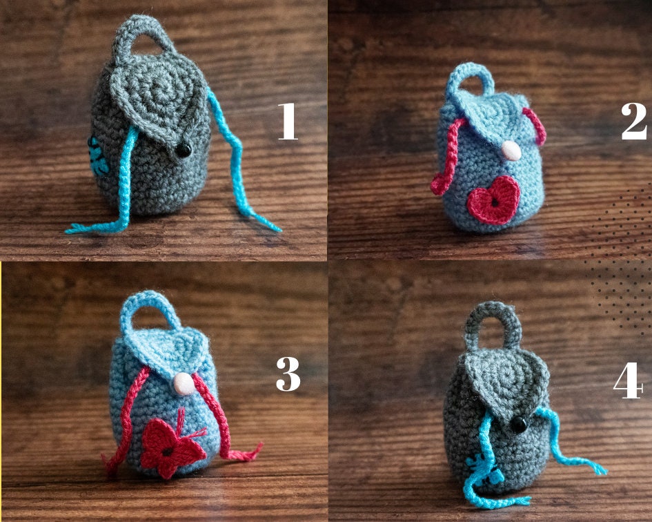 Tiny backpack // Keychain Charm// Gift / Accessory Etsy