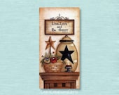 Dollhouse Miniature 1x2 Metal Sign, Live Love And Be Happy, Folk Art Prim Country Primitive Doll Picture Home Decor Decoration Collectors