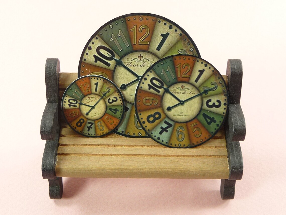 MINIATURE CLOCK Face Metal Dollhouse Decor 3 Sizes Faux Clock Etsy