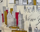 Ella Cities Cotton Fabric by the Yard for Upholstery, Tablecloth, Table Runner, Toss Pillow, Home Decor, Costumes, Crafts