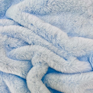 Mischa BABY BLUE Ultra Soft Minky Rabbit Bunny 0.5&quot; Pile Faux Fur Fabric for Fursuit, Cosplay Costume, Photo Prop, Throw Pillow, Crafts