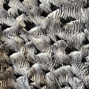 Ellie BLACK WHITE Feather Shaggy Soft Faux Fur Fabric for Fursuit, Cosplay Costume, Photo Prop, Trim, Throw Pillow, Crafts