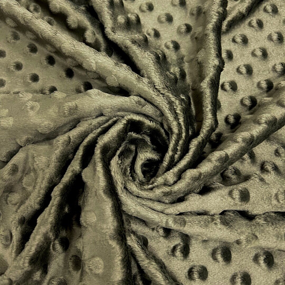 Alison DARK OLIVE Embossed Dimple Dots Soft Velvety Minky Fabric for ...