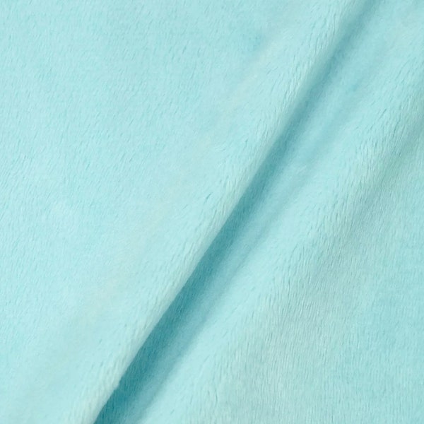 Lara ICY BLUE Solid Smooth Minky Fabric for Quilting, Blankets, Baby & Pet Accessories, Throws, Clothes, Stuffed Toys, Costume, Crafts