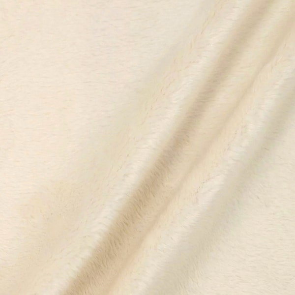 Lara IVORY Solid Smooth Minky Fabric for Quilting, Blankets, Baby & Pet Accessories, Pillows, Throws, Clothes, Stuffed Toys, Costume, Crafts