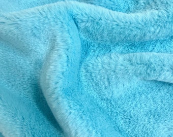 Czarina TURQUOISE Ultra Soft Minky Rabbit Short Pile Faux Fur Fabric for Fursuit, Cosplay Costume, Photo Prop, Trim, Throw Pillow, Crafts