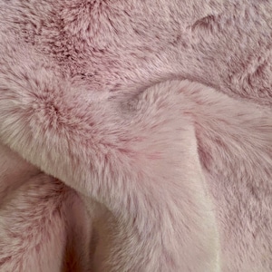 Ishya OLD ROSE Ultra Soft Minky Rabbit Short Pile Faux Fur Fabric for Fursuit, Cosplay Costume, Photo Prop, Trim, Throw Pillow, Crafts