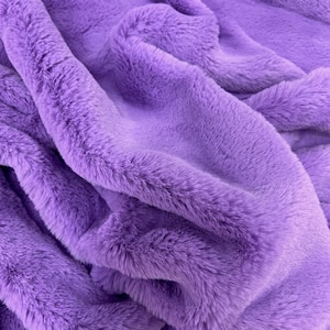 Mischa VIOLET Ultra Soft Minky Rabbit Bunny 0.5&quot; Pile Faux Fur Fabric for Fursuit, Cosplay Costume, Photo Prop, Throw Pillow, Crafts