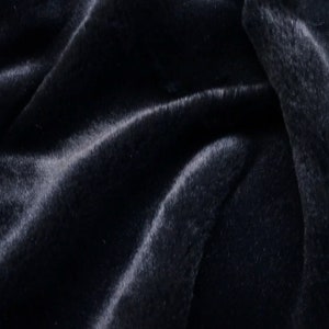 Anastasia BLACK Ultra Soft Minky Rabbit Bunny 0.3" Pile Faux Fur Fabric for Fursuit, Cosplay Costume, Photo Prop, Throw Pillow, Crafts