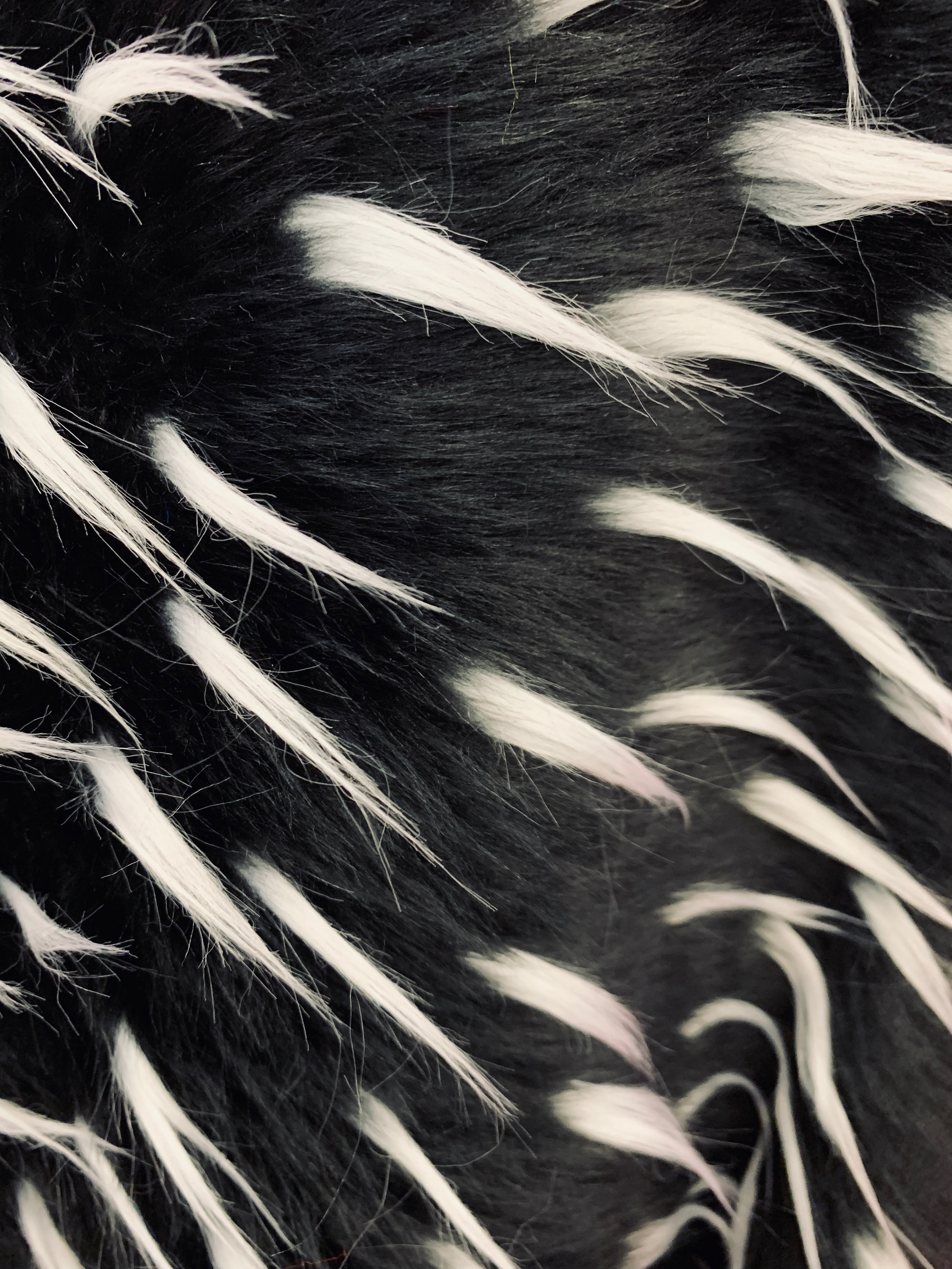 White and black fur sale